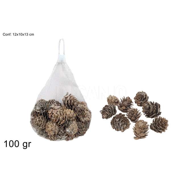 Sacchetto pigne 100gr innevate - Principale