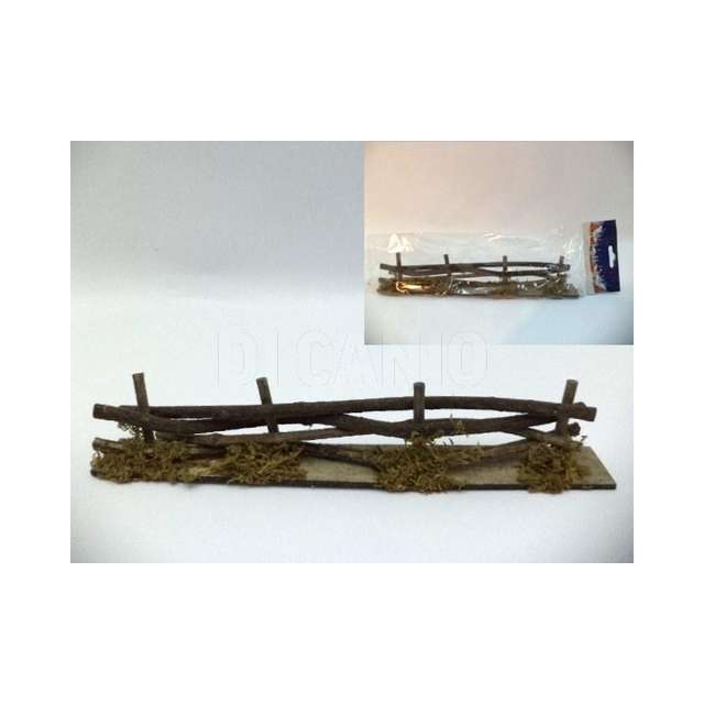 Steccato rami legno c/base lungo h.5,5x30x3,5cm. - Principale