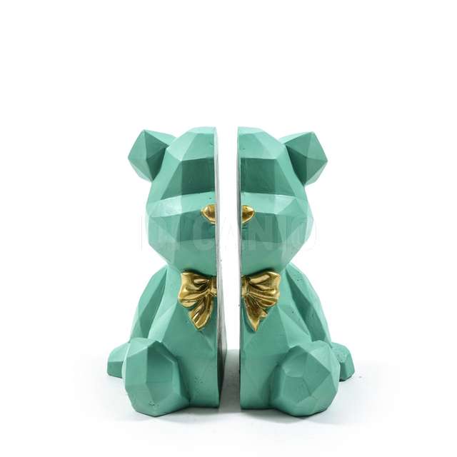 Fermalibiri orso verde in resina cm.18x14x20 - Principale