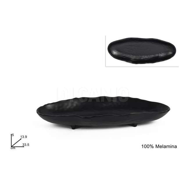 Piatto melamina nero cm.33.5x13.9x5 - Principale