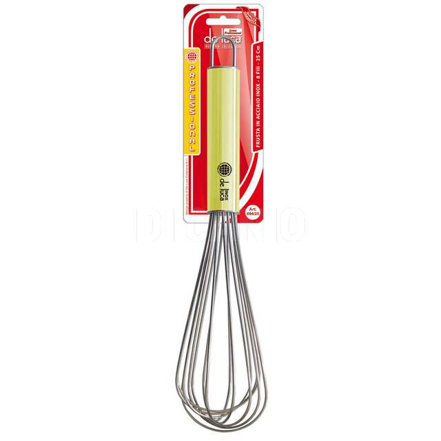 Frusta acciaio inox 8 fili cm.25 professional de luca.-694-25- - Principale