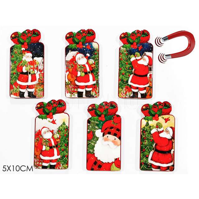 Magnete dec. babbo natale 5x10cm 6ass. - Principale