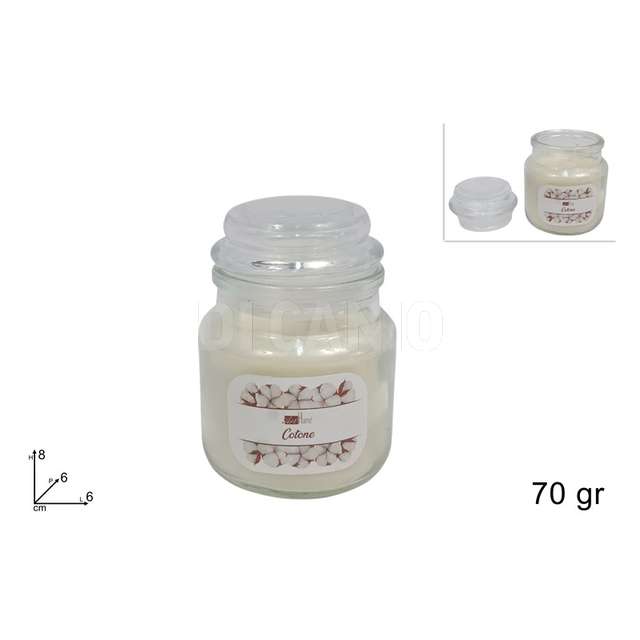 Candela profumata cotone 70gr in barattolo vetro - Principale