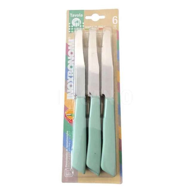 Blister 6 pz coltello tavola verde pastello bonomi - Principale