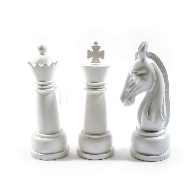 Scacco in resina dm.9.5x26 assortito bianco - Principale