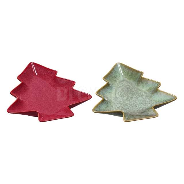 Ciotola ceramica albero natale ass. 27x31xh4 - Principale