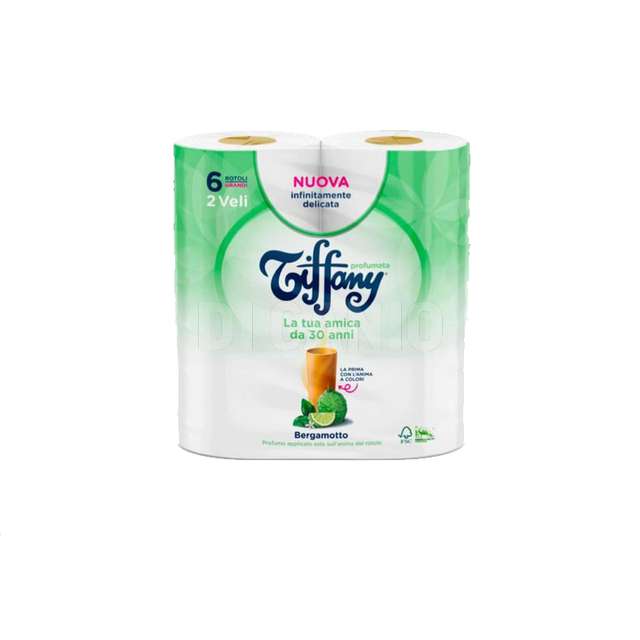 Tiffany igienica 6 rotoli 2 veli anima colorata e profumata al bergamotto - Principale