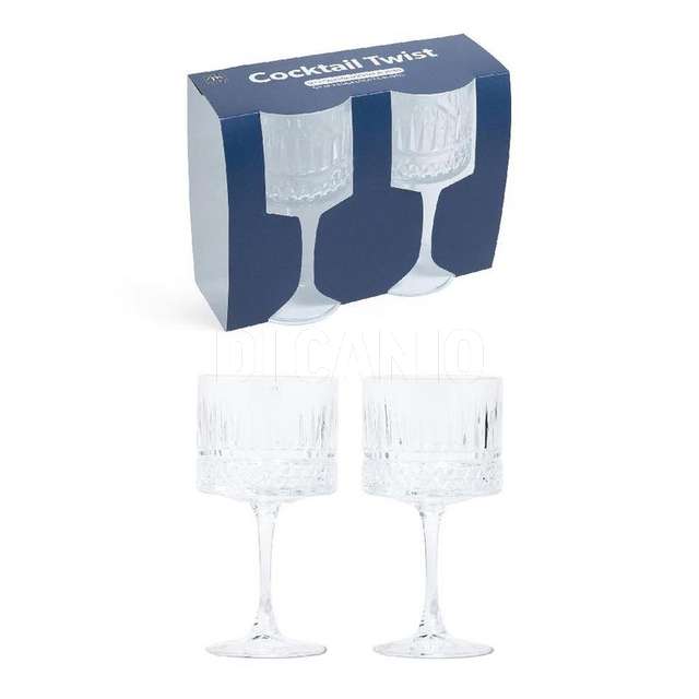 Set 2 bicchieri calici cocktail 500ml invetro 10.1x8.5xh.19.8 cm in scatola reg - Principale