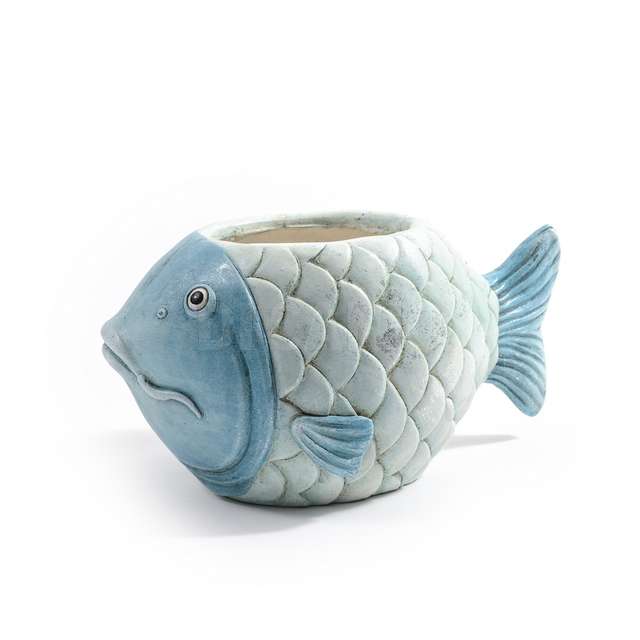 Portavaso pesce in poliresina cm.36.5x22x18.5 - Principale