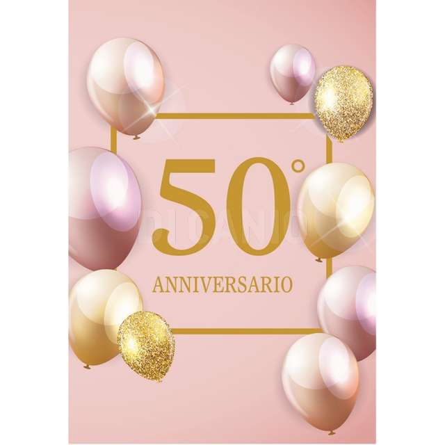 Bigliettino augurale laminato 50 anniversario - Principale