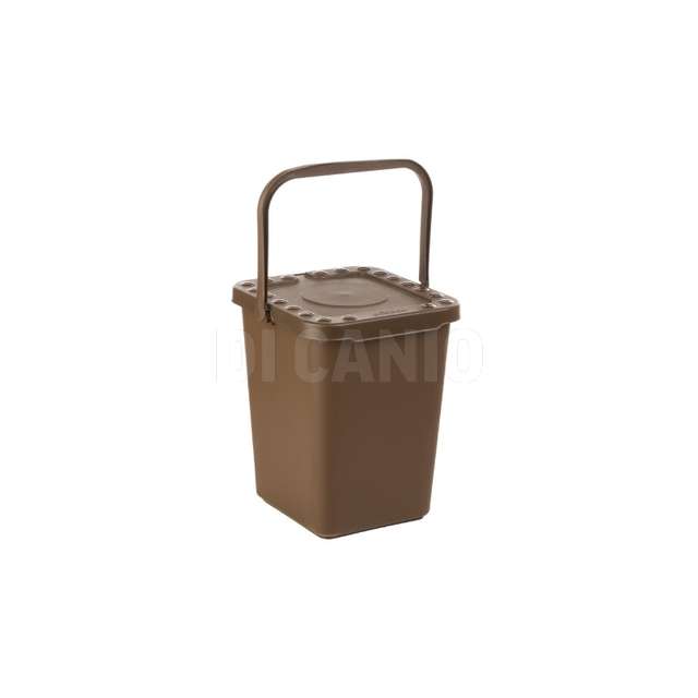 Pattumiera ecoplus lt.10 marrone chiusax umido ecoplast - Principale
