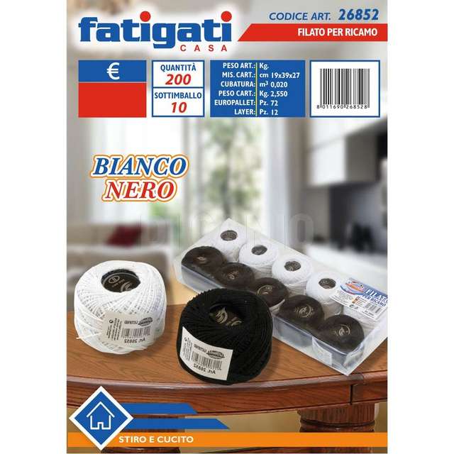 Filato x ricamo bianco e nero - Principale