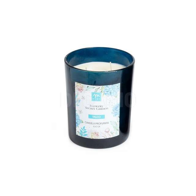 Candela talco in vetro 700 gr cm.12.5x14.5 - Principale