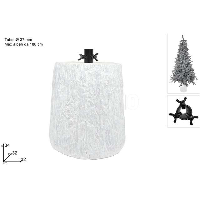 Tronco per albero in vetroresina diam 32 cm. h 34 bianco antichiz - Principale