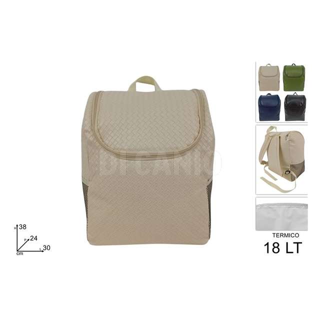Zaino termico 18lt con tasca effetto pelle 4 colori - Principale