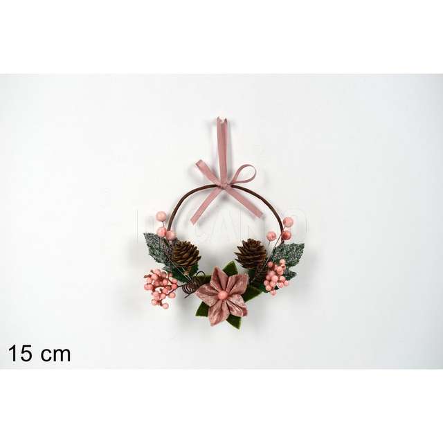 Dietroporta appendino fiore natalizio 15 cm. rosa - Principale