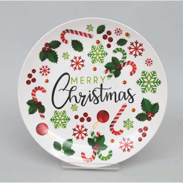 Piatto ceramica cm.27 dec.natalizie merry xmas - Principale