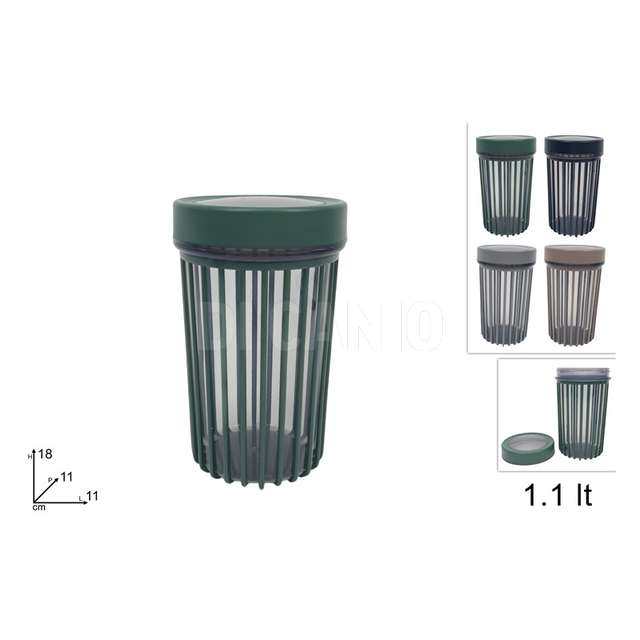 Contenitore plastica con tappo lt.1.1 coori assortiti - Principale