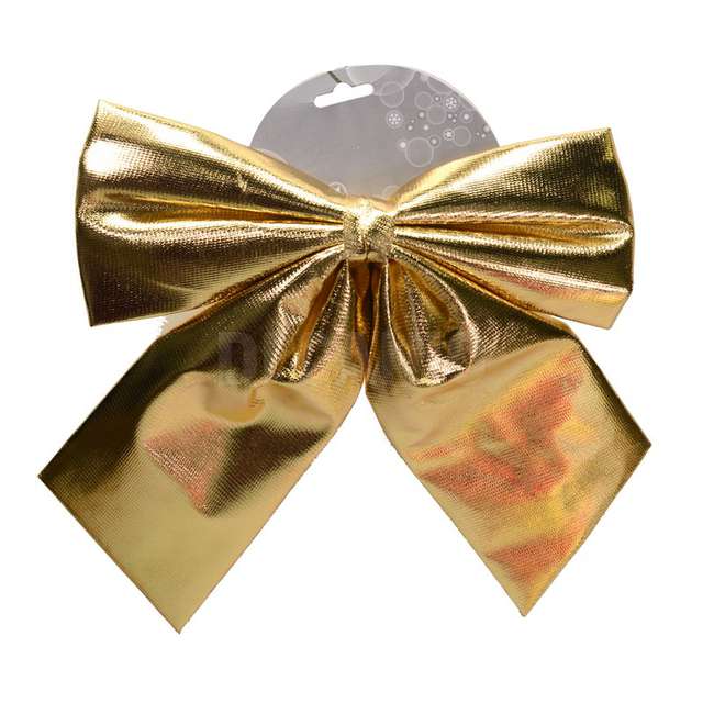Decorazione fiocco oro lucido cm.30x34x3,5 - Principale