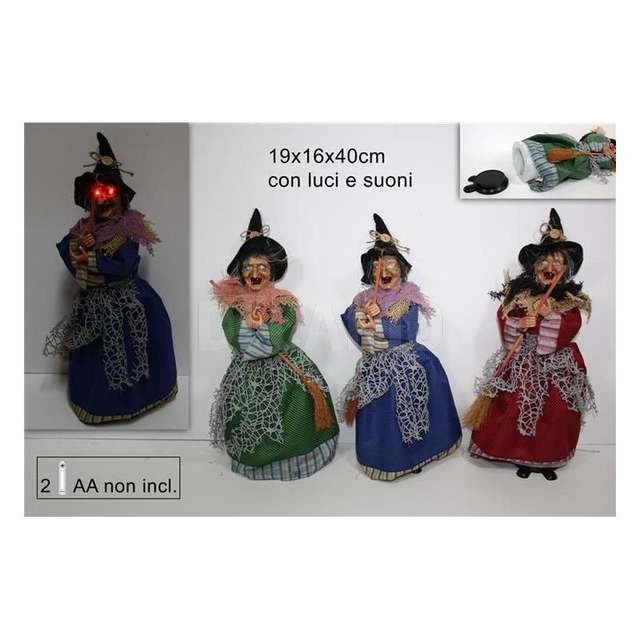 Befana 35cm con luce suono 3col-1c due esse - Principale