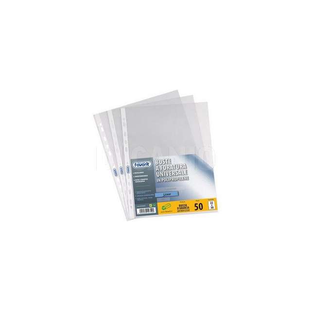 Busta a foratura universale 50pag.22x30 liscio favorit - Principale