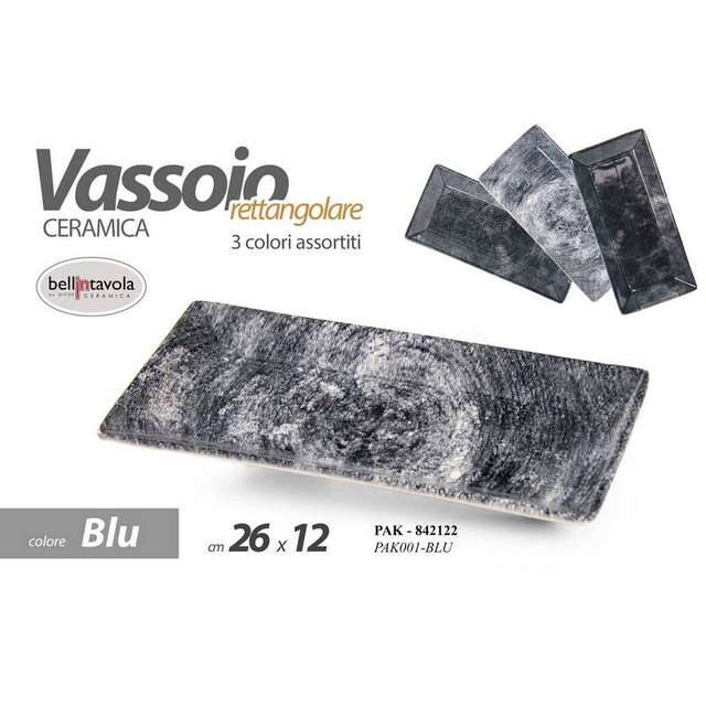 Vassoio rettangolare blu cm.26x12 - Principale