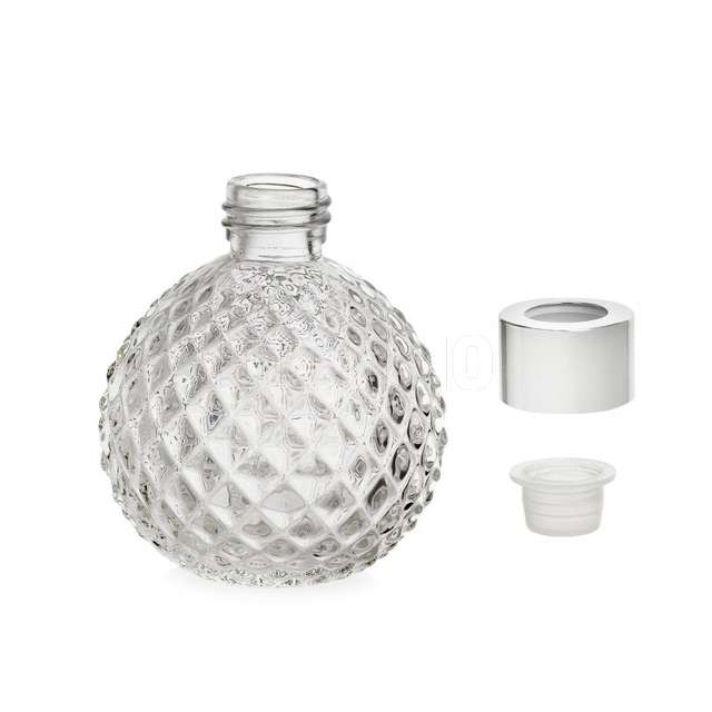 Bottiglia frutta 200 ml cn tappo argento in vetro - Principale