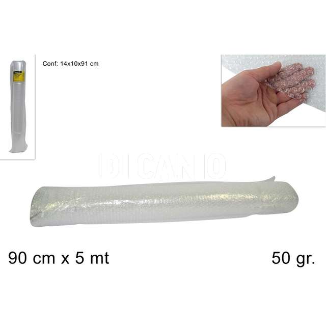 Rotolo foglio bolle per imballaggio 50 gr 90cm x 5mt - Principale
