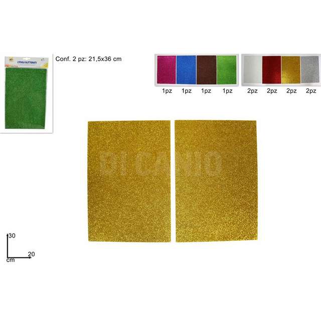 Fogli glitterati per lavoretti set 2 pz8 colori assotriti - Principale