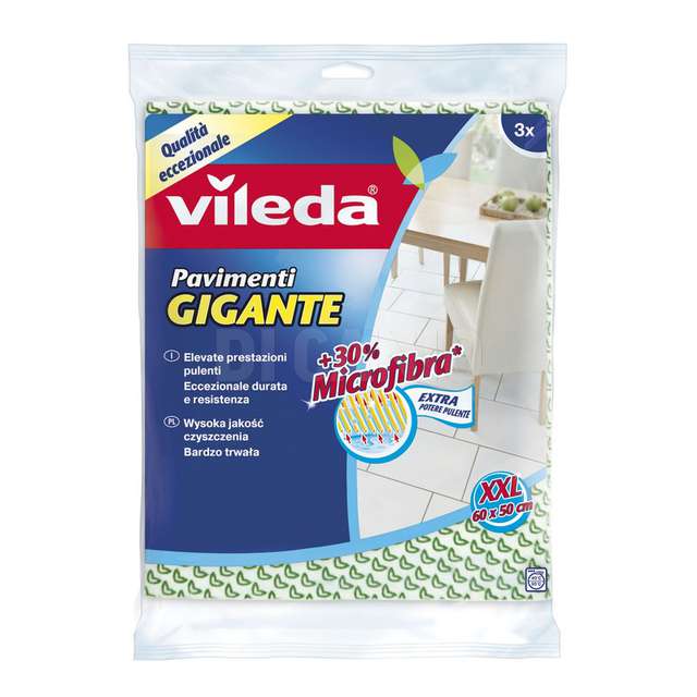 Panno pavimenti gigante set 3 pz.30% microfibra vileda - Principale