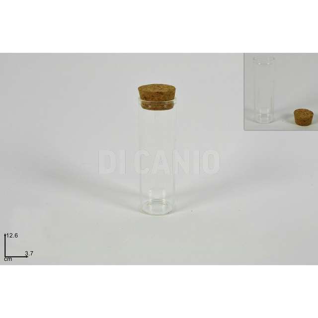 Bottiglietta vetro 37x126mm con tappo - Principale