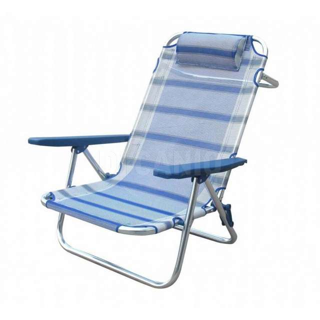 Spiaggina large alluminio 22 mm regolabile textilene 1x1 65x67x83h con cuscino. - Principale