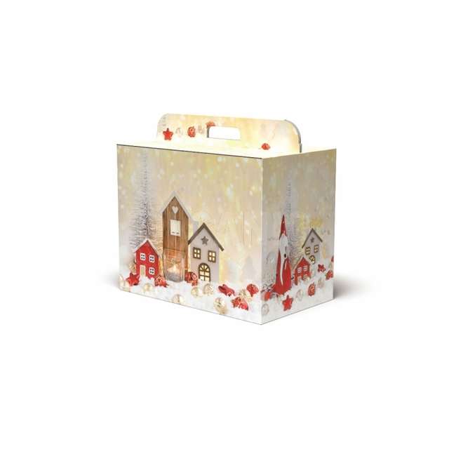 Scatola regalo con maniglia cm.43x26x34 luce di natale - Principale
