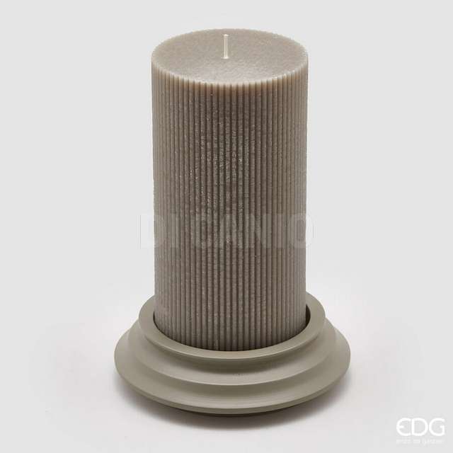 Candela dorica c/piatto h20 d10 grey edg - Principale