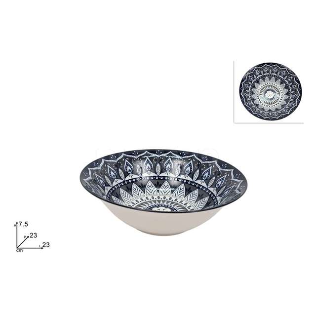 Coppa insalatiera dm,23 porcellana dec,fiore blu - Principale