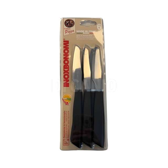 Bivalva 6 pz coltello pizza cm.10 nero - Principale