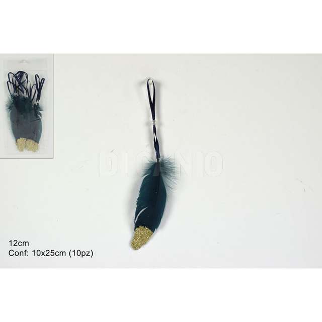 Piume 12 cm. set 10pz blu - Principale