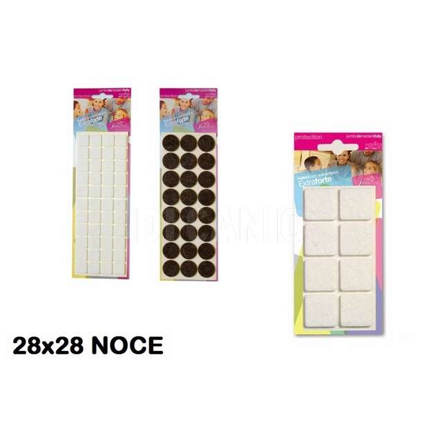 Feltrini autoadesivi bl. maxi 28x28 noce jumbo - Principale