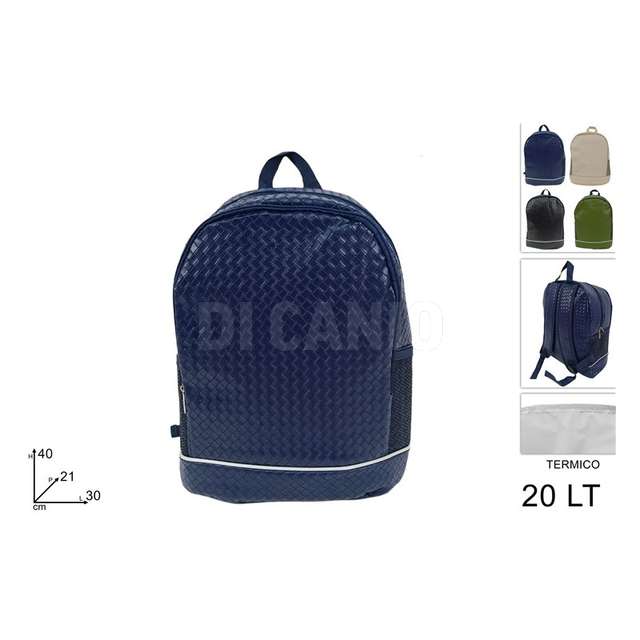 Zaino termico 20lt con tasca rete effetto pelle 4 colori - Principale