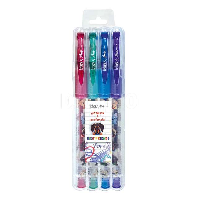 Penna gel glitter set 4 pz lebez - Principale