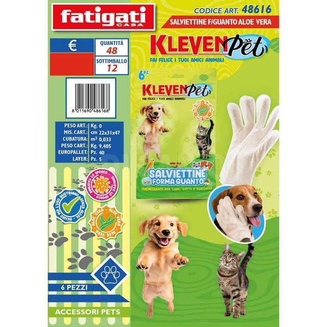 Salviettine f/guanto 6pz aloe vera - Principale