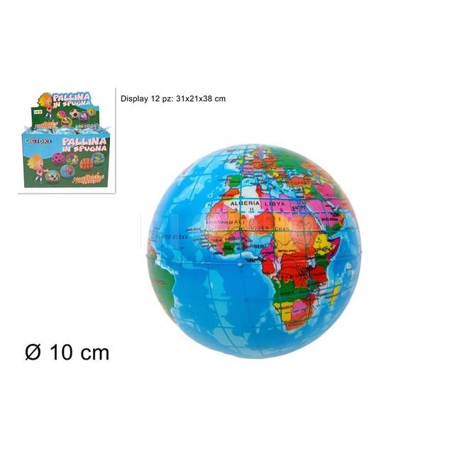 Pallina spugna mappamondo cm.10 - Principale