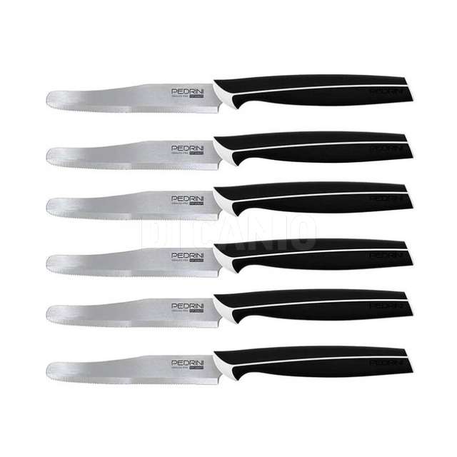 Coltelli da tavola neri set 6pz linea master pedrini - Principale