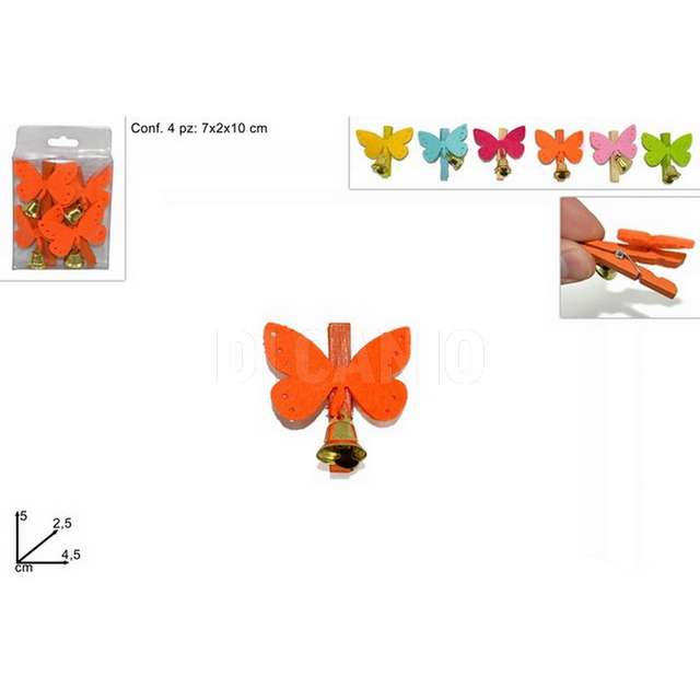 Mollettine farfalle set 4pz 6 col. dueesse. - Principale