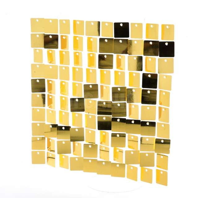 Pannello con paillettes dorate champagne in plastica 30x30 cm - Principale
