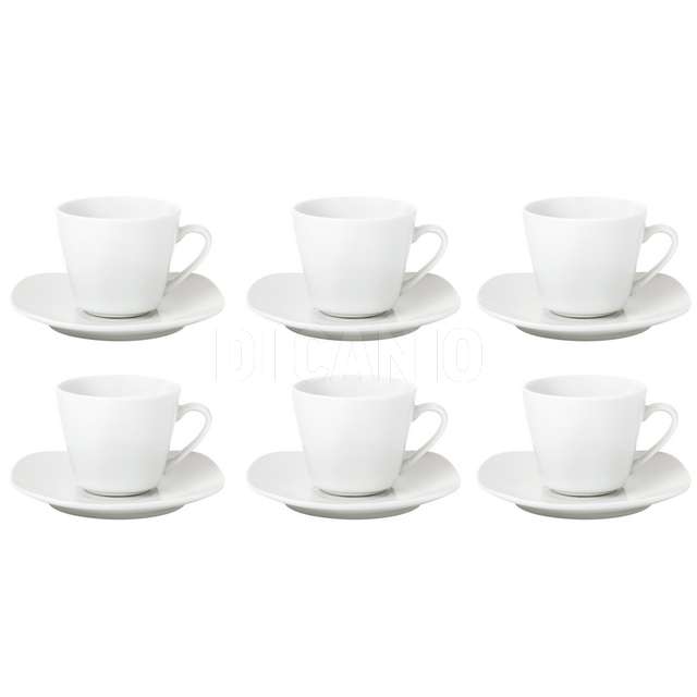 Conf. 6 tazze caffe con piatto bianco zen - Principale