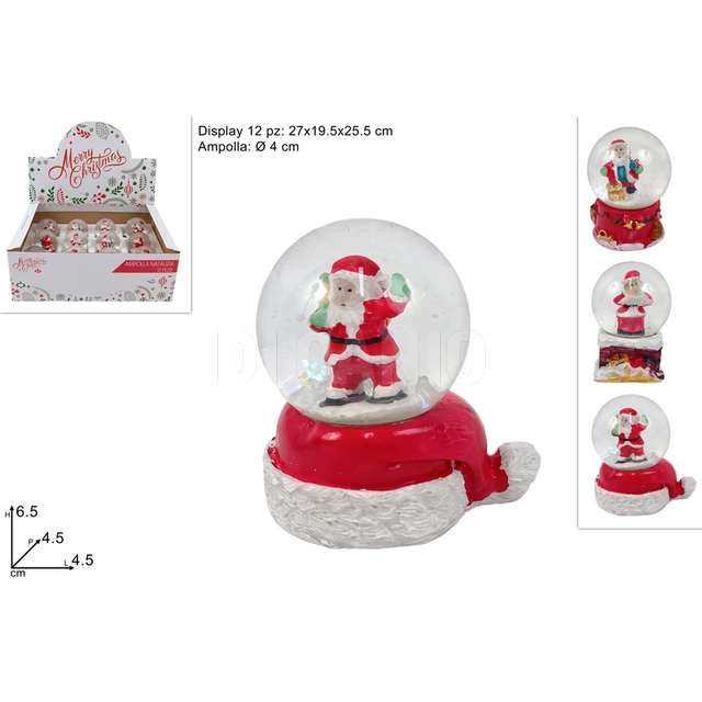 Ampolla con babbo natale 4.5 cm. 3ass. - Principale