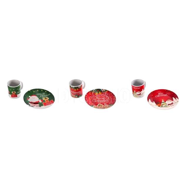 Tazza mug e piatto ceramica natale ass - Principale