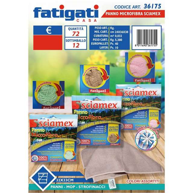 Panno microfibra 32x33cm sciamex - Principale