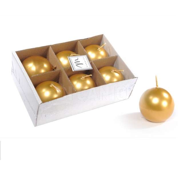Candela sfera lucid dm. 8 cm colore oro e - Principale